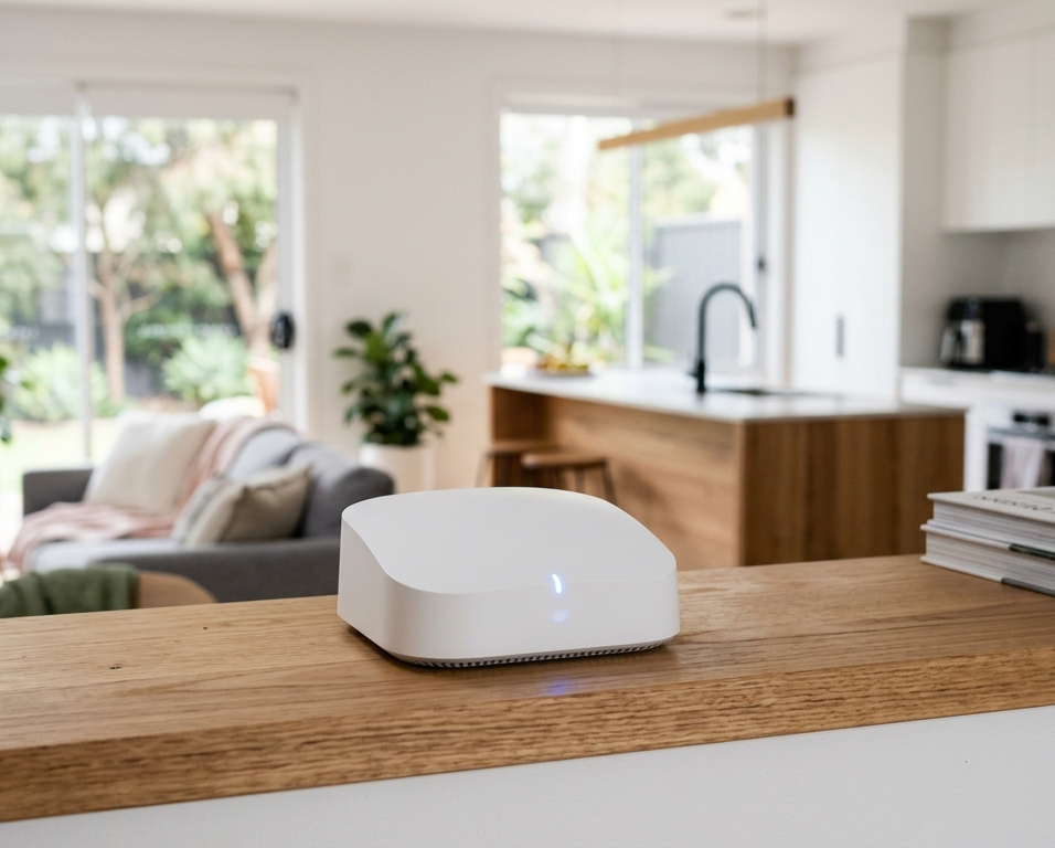 Wi-Fi router positioned centrally in Australian home for maximum coverage