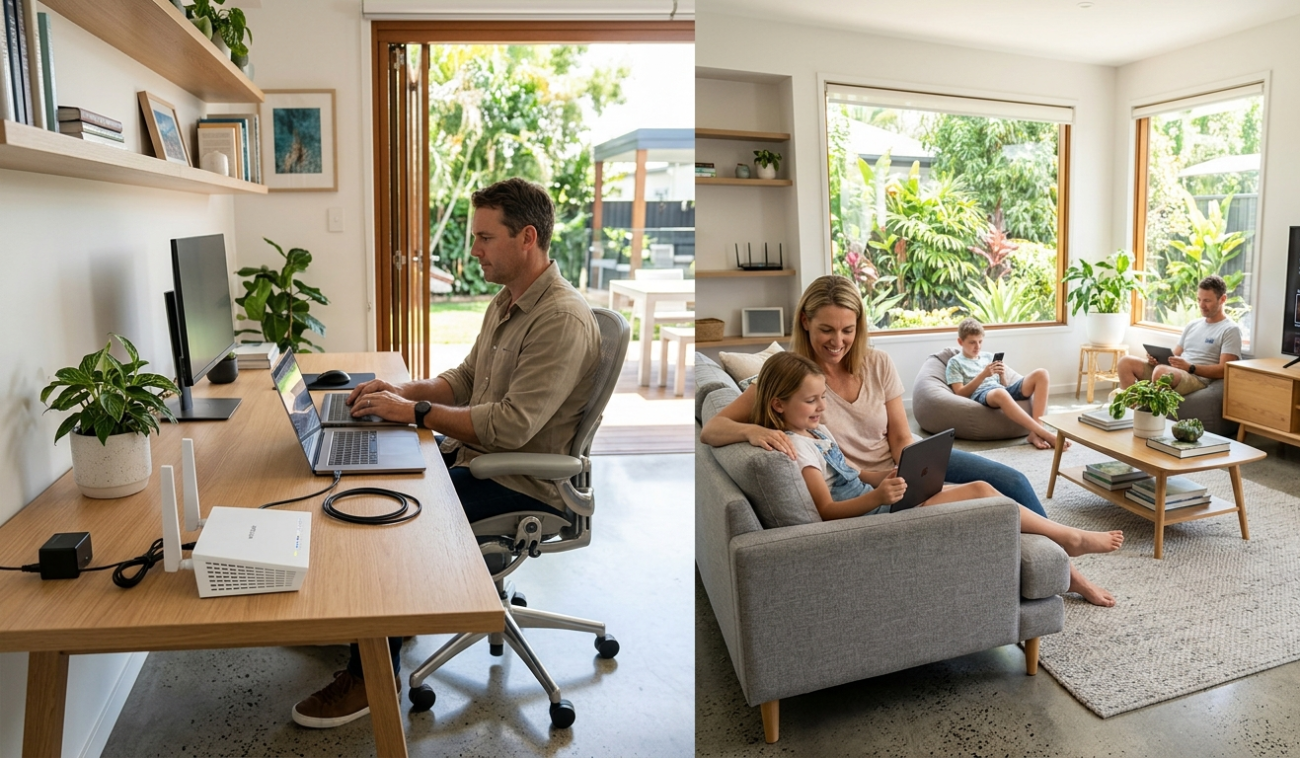 Internet solutions Wi-Fi router setup in Caloundra home, Brocky's Internet