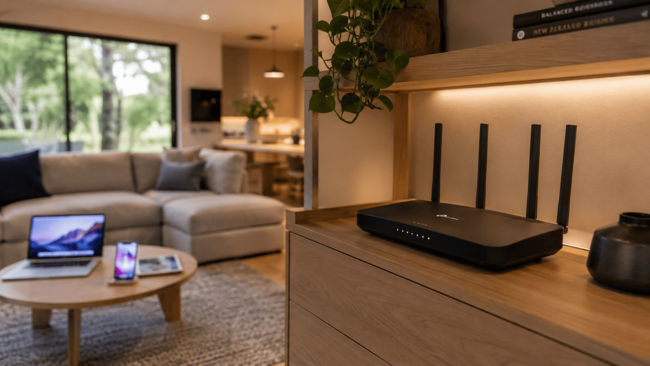 Professional Wi-Fi setup installed in modern Nambour home