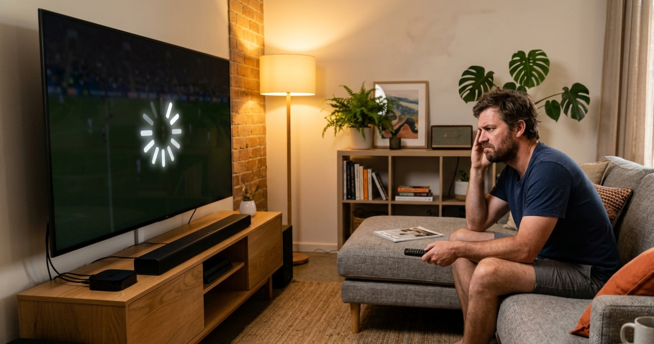Smart TV keeps buffering spinner on screen in Australian living room
