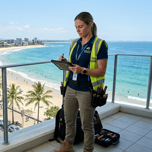 Wi-Fi signal strength testing on Mooloolaba Esplanade apartment