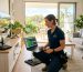 Wi-Fi troubleshooting technician checking home router Sunshine Coast