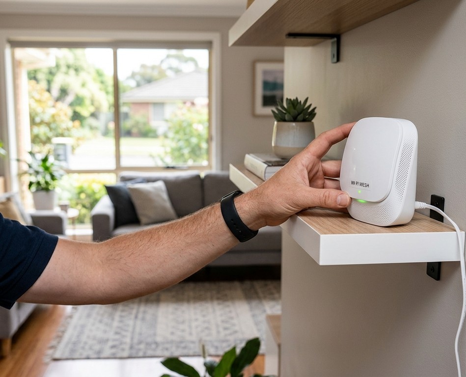 Mesh WiFi system installation Sunshine Coast home